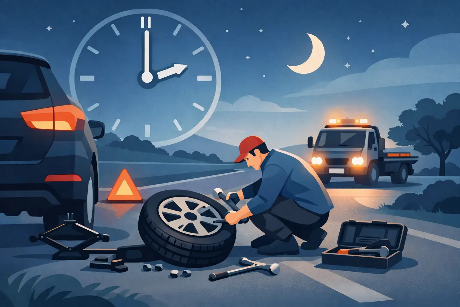 24 Hour Tyre Emergency Guide for Stranded Drivers