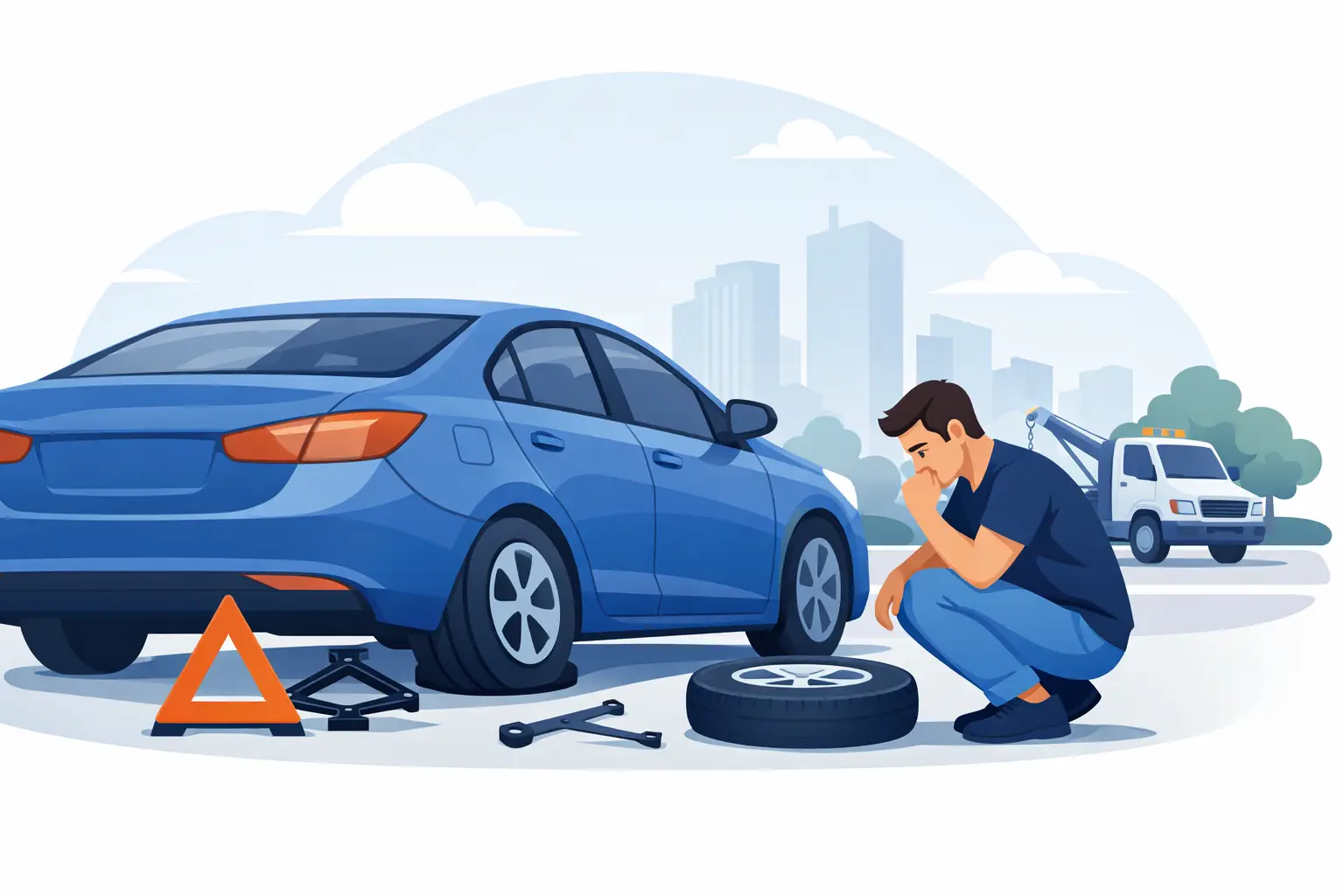 Car Won’t Move Due to Flat Tyre? What to Do