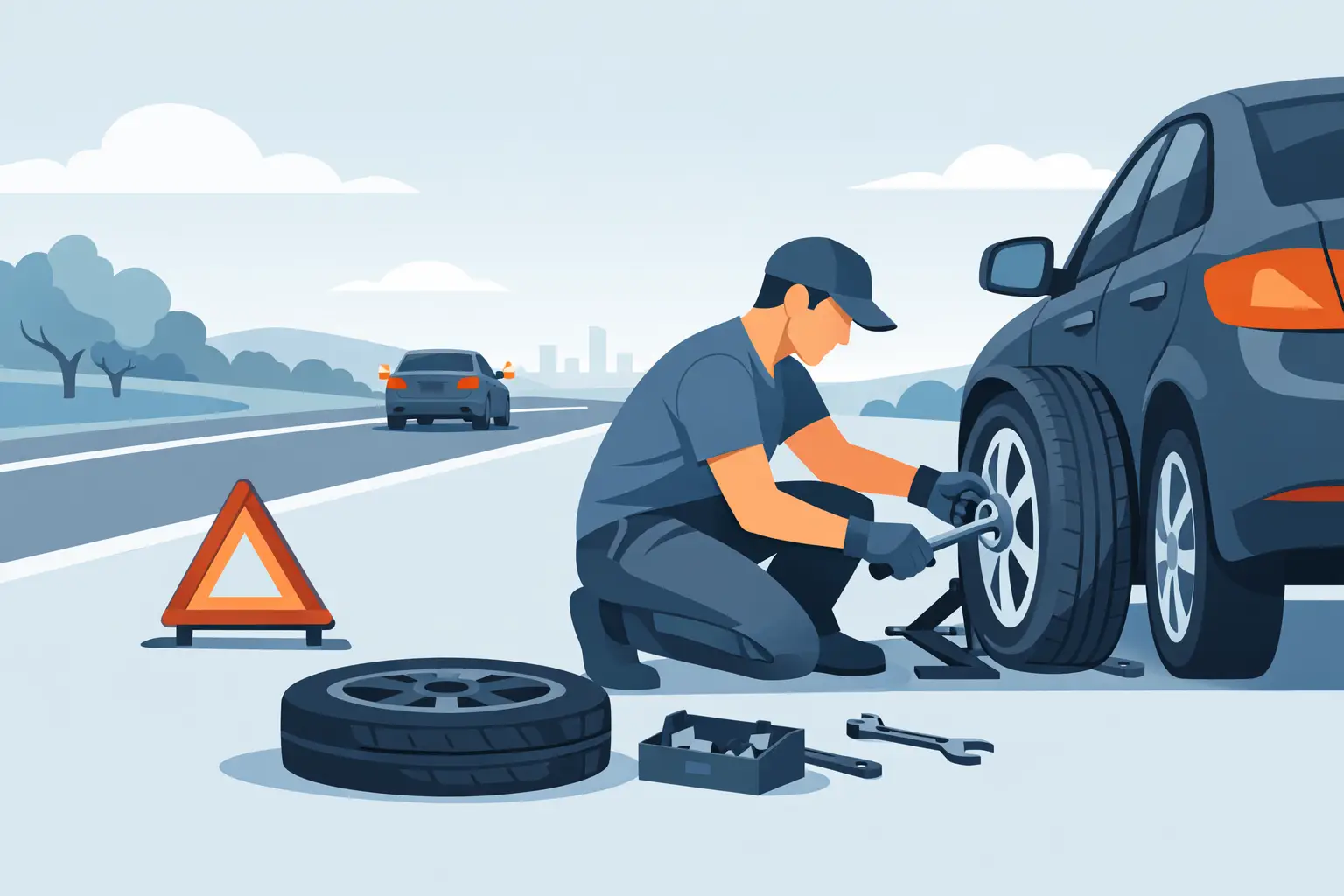 How to Fix Flat Tyre Roadside Safely