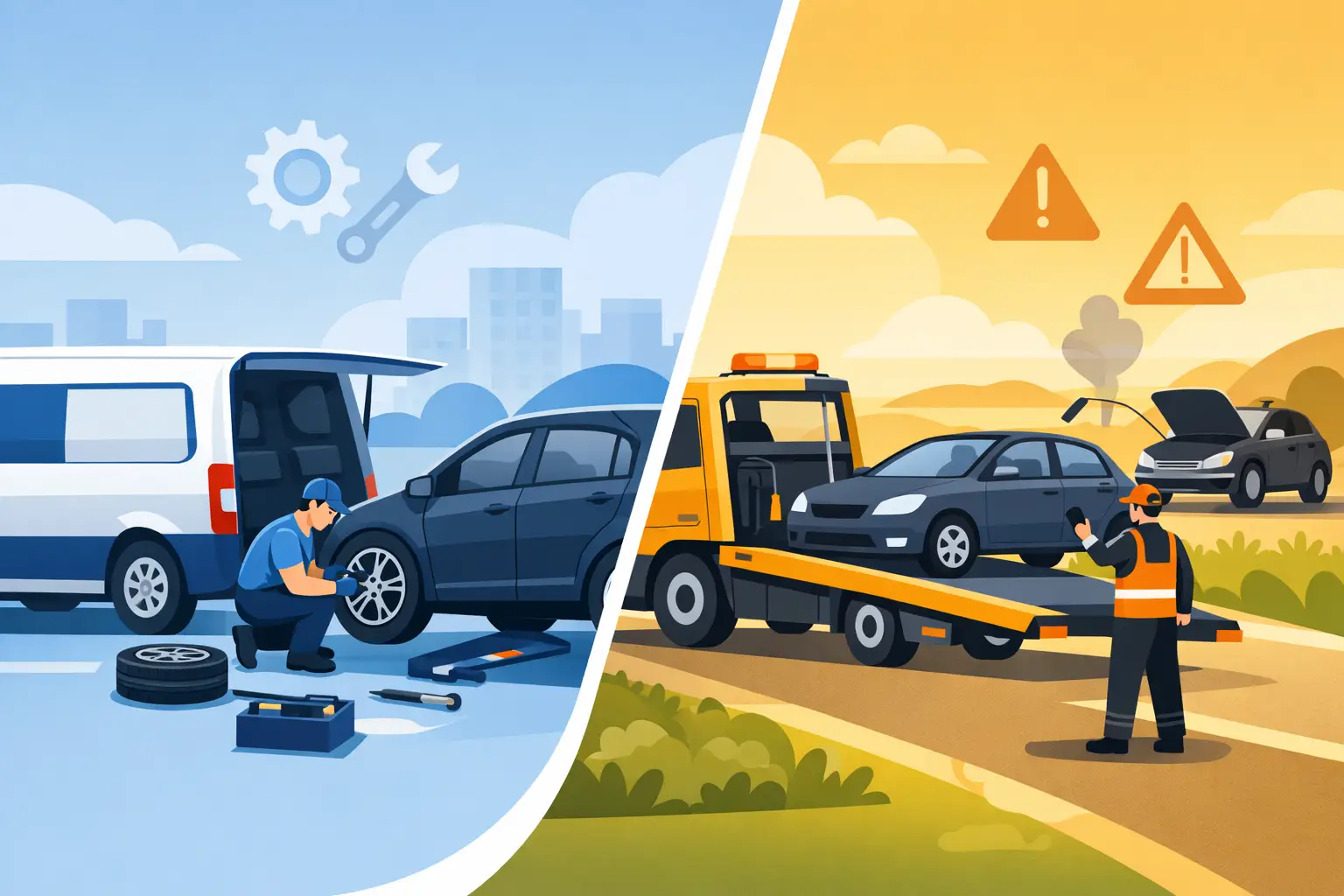 Mobile Tyre Fitting Versus Breakdown Recovery