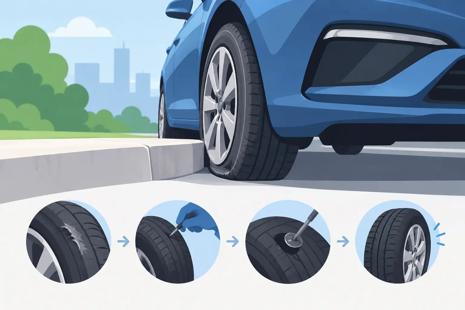 Tyre Repair After Hitting a Curb: What to Do